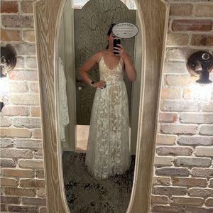 Altard state NWT long white floral dress. Size small.